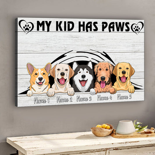 Mes enfants ont des pattes - Toile et affiche personnalisées pour chiens