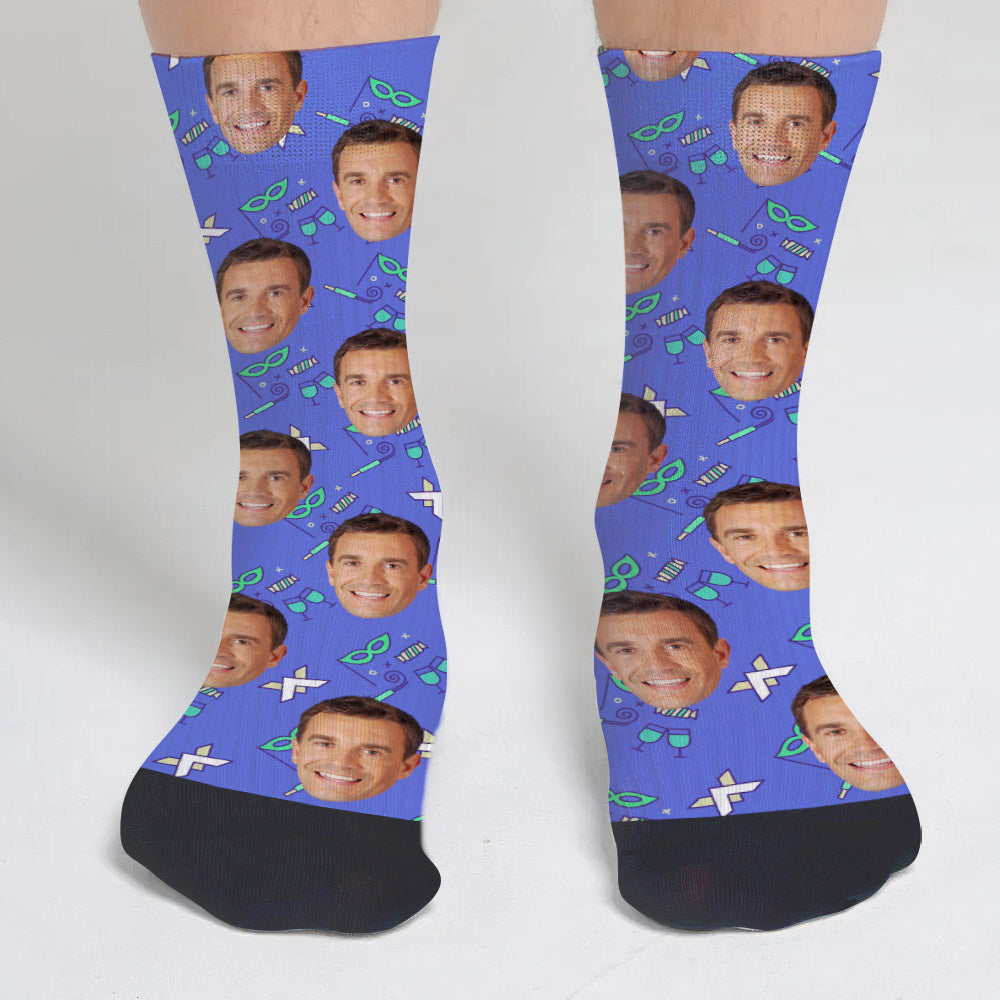 Chaussettes personnalisées pour oncle - Motifs de fête personnalisés