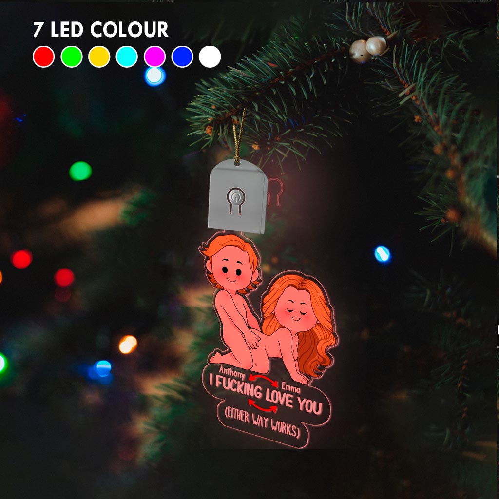 I Love You - Personalized Couple Shaped Led Acrylic Ornament