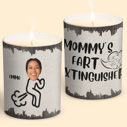 Fart Extinguisher - Gift for dad, grandma, grandpa, mom, uncle, aunt, son, daughter, brother, sister, granddaughter, grandson, husband, wife, boyfriend, girlfriend, friend - Personalized Candle With Wooden Lid