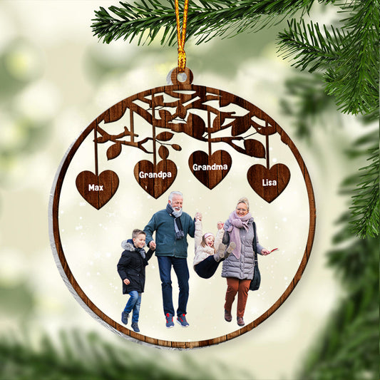 Grandkids 2023 - Personalized Grandma Transparent Ornament