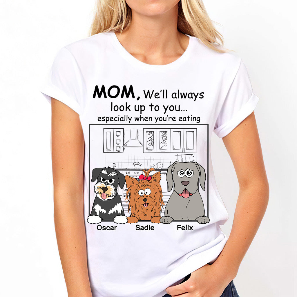 Ich werde immer zu dir aufschauen – personalisiertes Hunde-T-Shirt und Hoodie