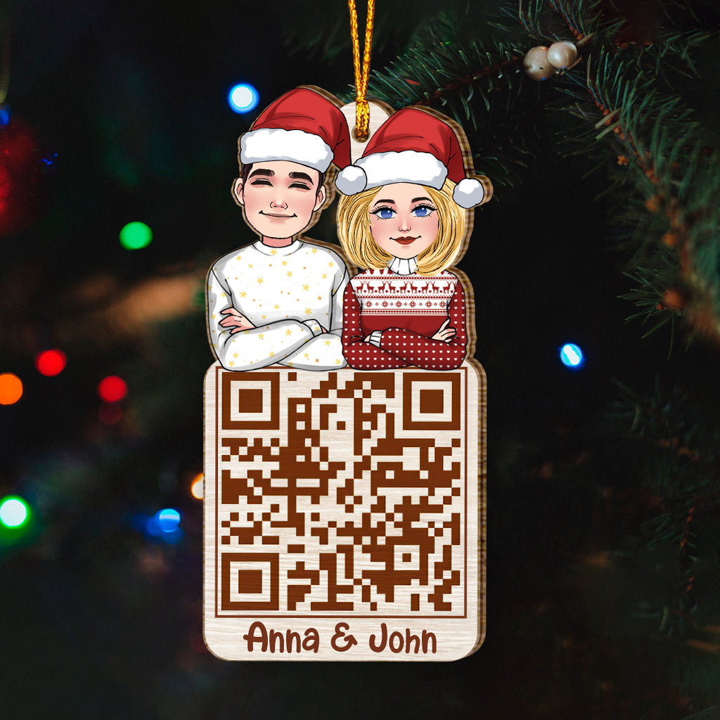 Christmas Couple QR Code - Personalized Couple Ornament