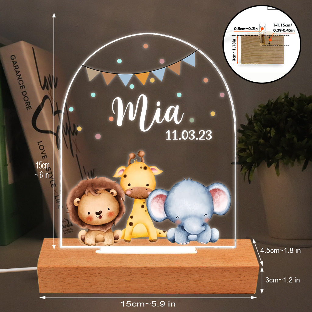 Geschenkidee für Neugeborene – Personalisierte, kindförmige Leuchtplatte