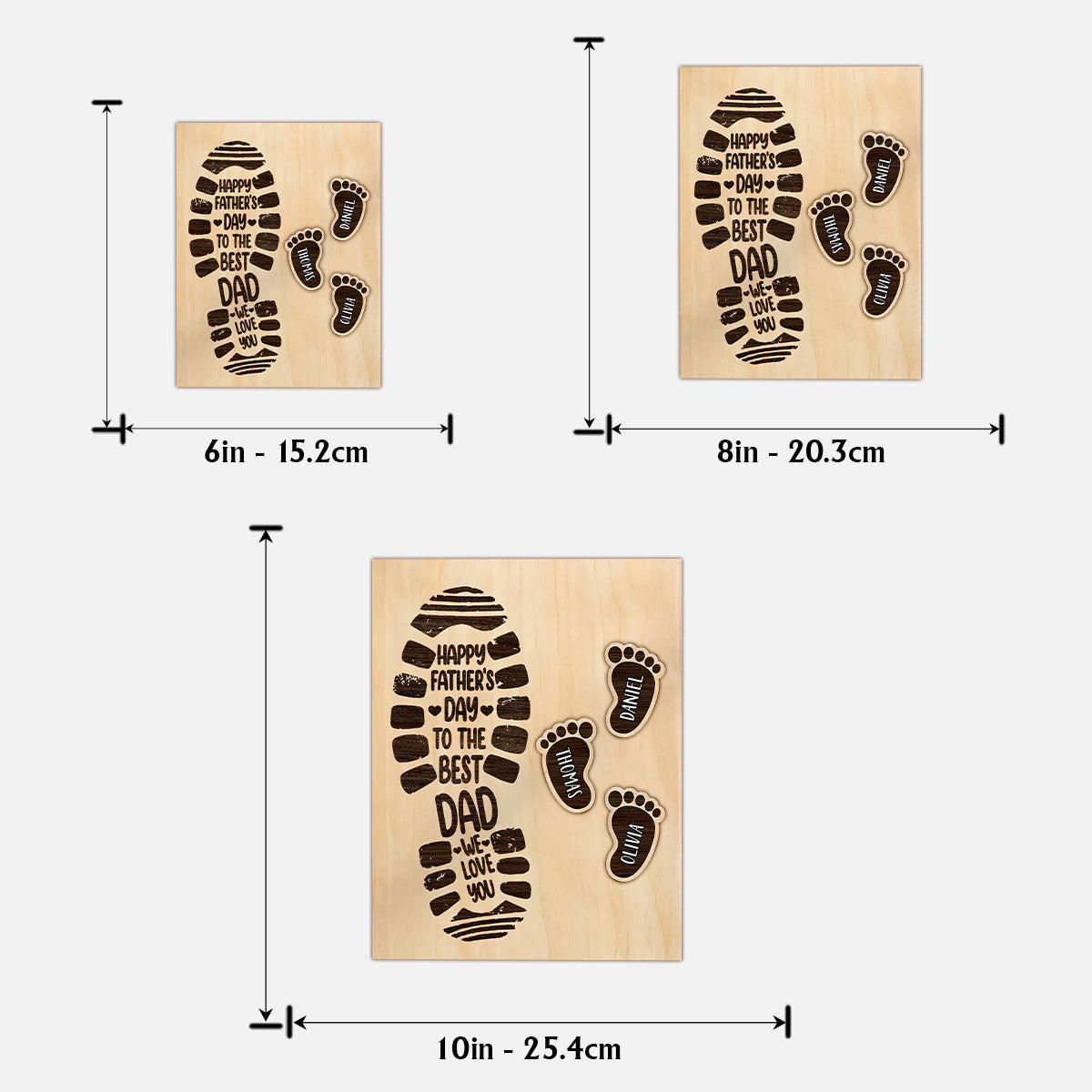 We Love You Dad - Personalized Father 2 Layered Wood Sign / Wood Plaque