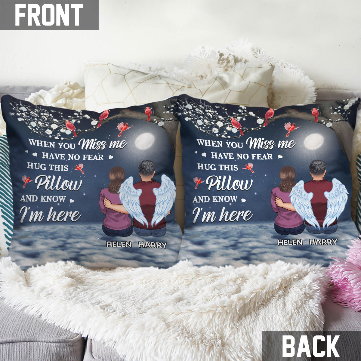 When You Miss Me - Personalized Memorial Throw Pillow