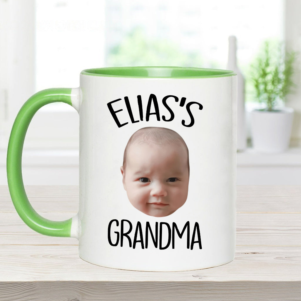 Individuell gestaltete Tasse mit Baby-/Kindergesicht – personalisierte Tasse mit Neugeborenen-Akzent