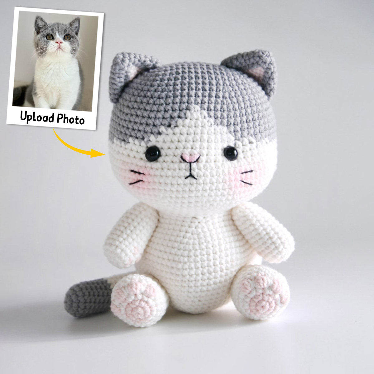 Gehäkelte Amigurumi-Katze – Geschenk für Katzenliebhaber – Personalisierte handgestrickte Puppe