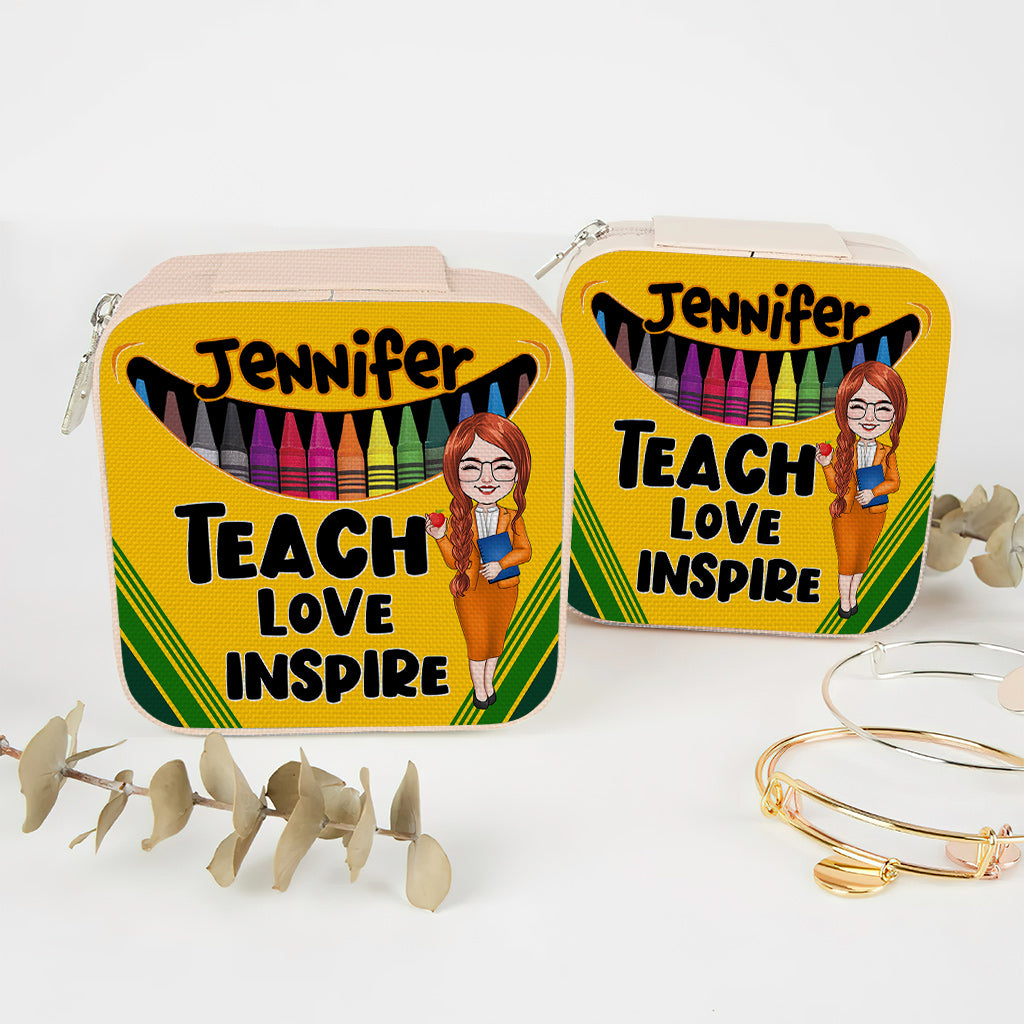 Enseigner, aimer, inspirer - Coffret à bijoux personnalisé pour enseignants
