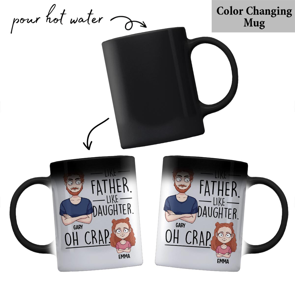 Like Father Like Daughter Like Son - Gift for dad, mom, son, daughter - Personalized Mug