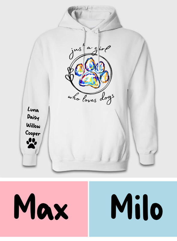 Einfach ein Mädchen, das Hunde liebt – personalisiertes T-Shirt mit Hundemotiv