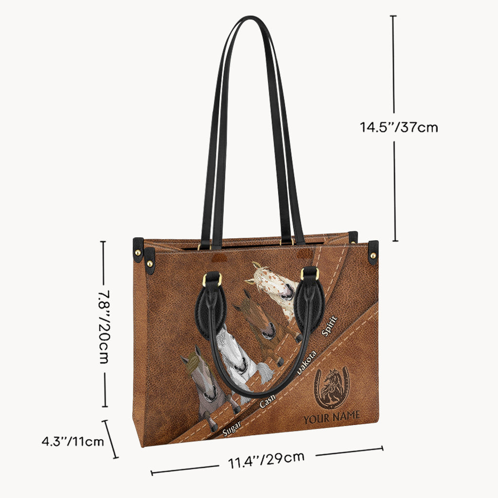 Love Horse - Sac à main en cuir personnalisé à motif cheval