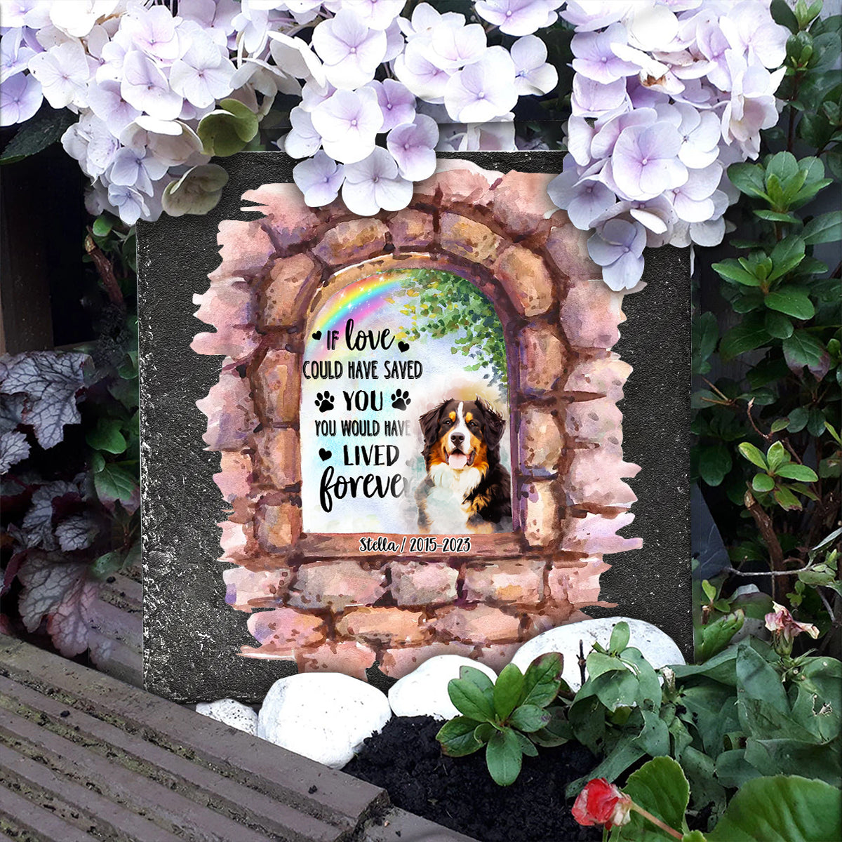Plus à mes côtés - Pierre carrée personnalisée pour chien