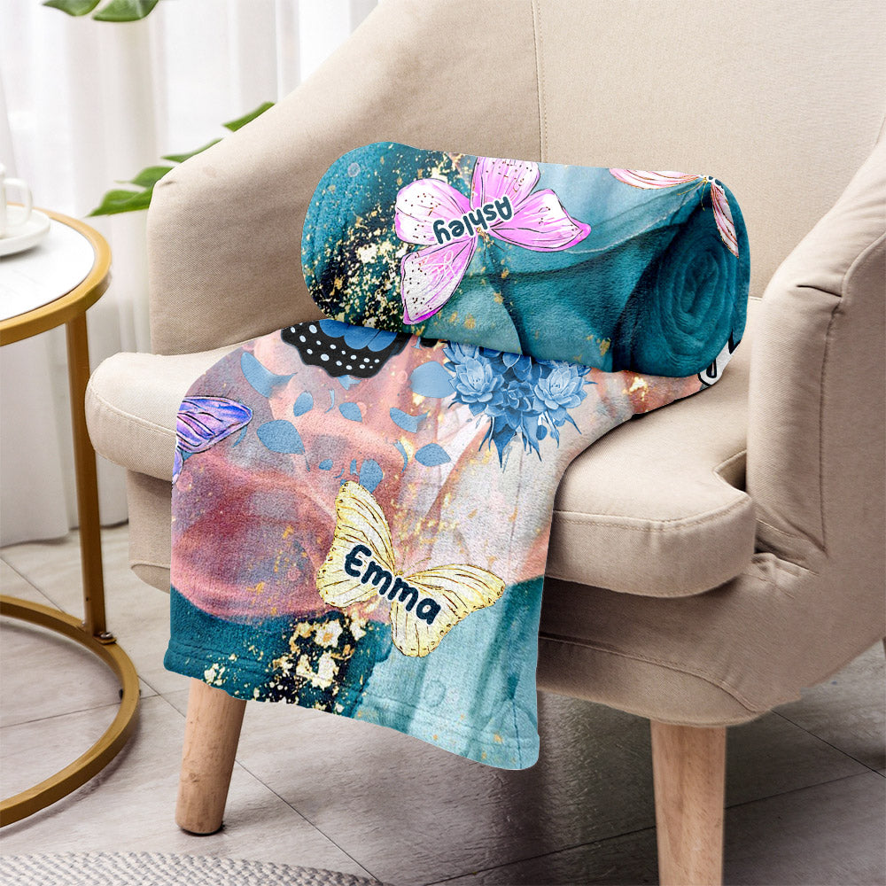 Butterfly Mom - Personalized Mother Blanket