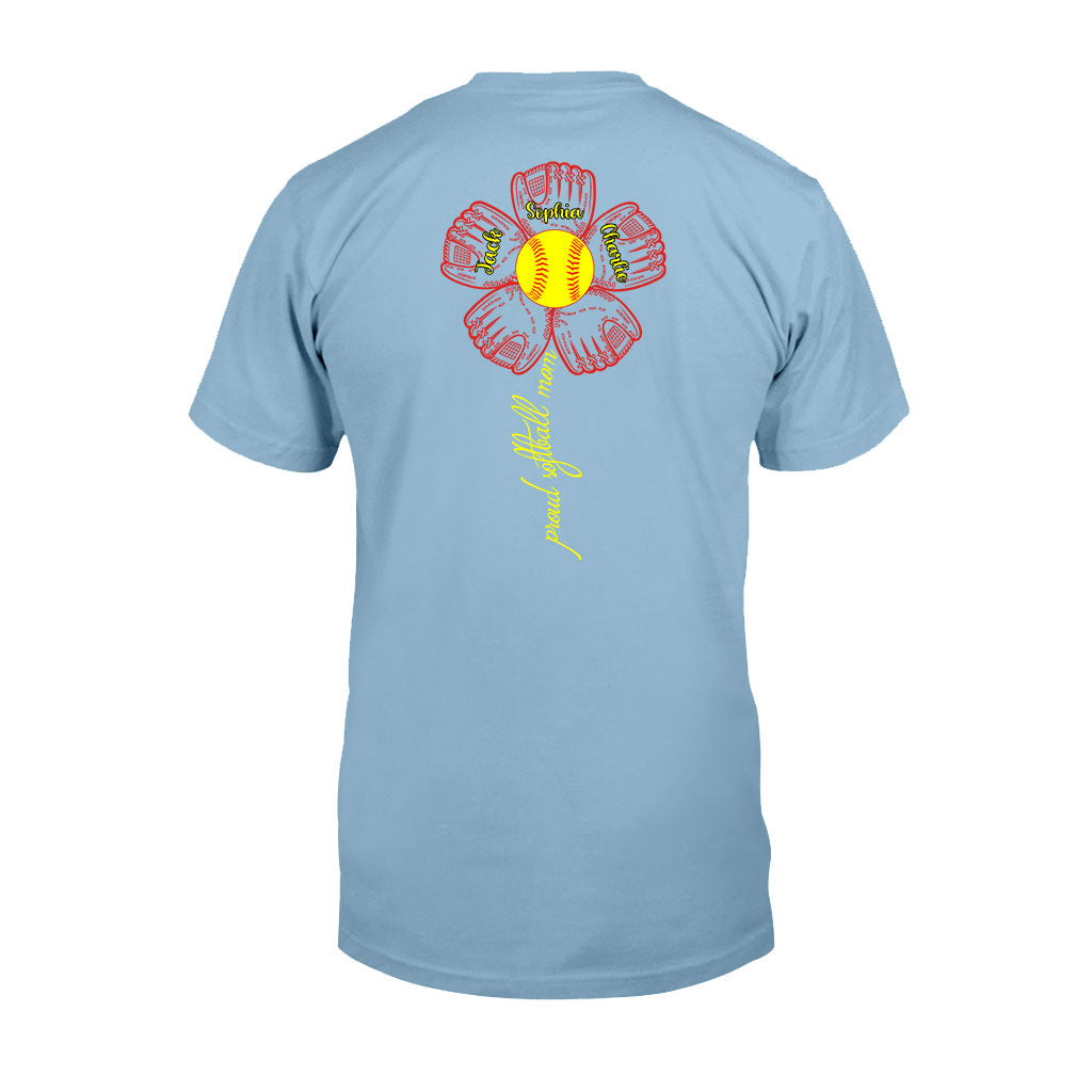 Stolze Softball-Mama, Oma und Tante – Personalisiertes Softball-T-Shirt und Hoodie