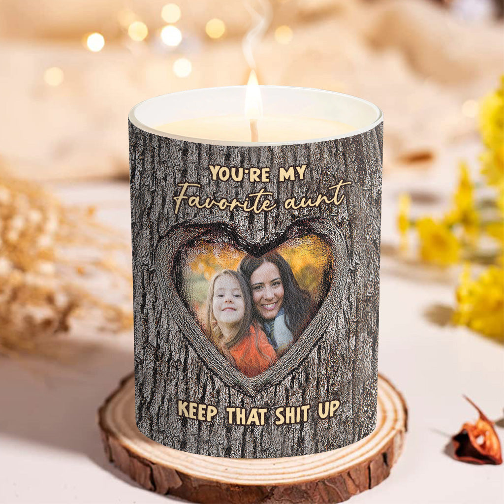 Tu es ma tante préférée - Cadeau pour tante - Bougie personnalisée avec couvercle en bois