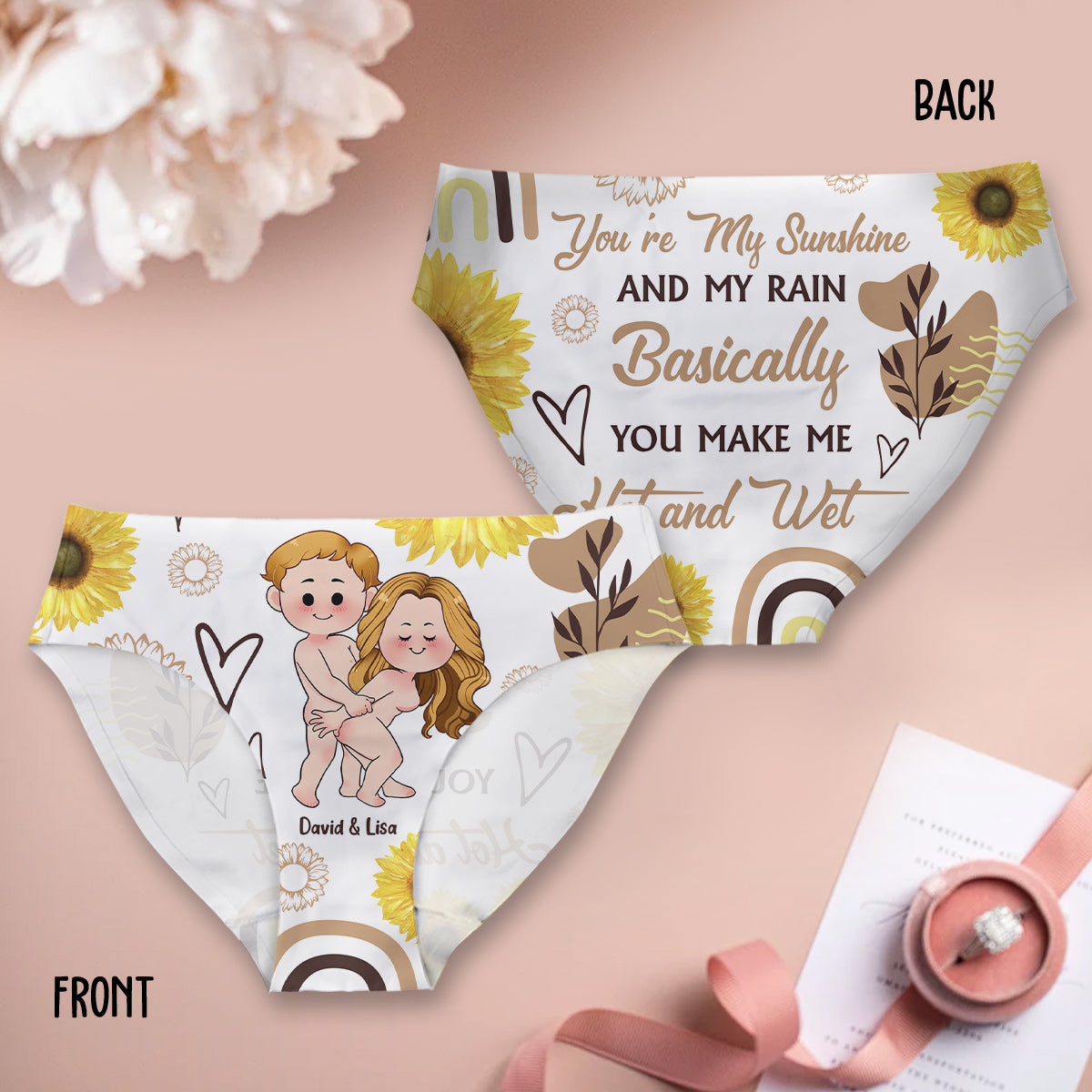 You're My Sunshine And My Rain - Personalized Couple Women Briefs