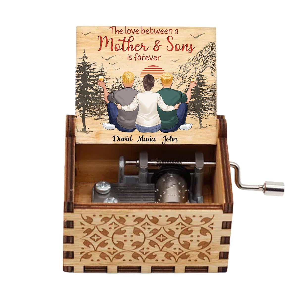 Love Forever - Gift for mom, daughter, son - Personalized Hand Crank Music Box