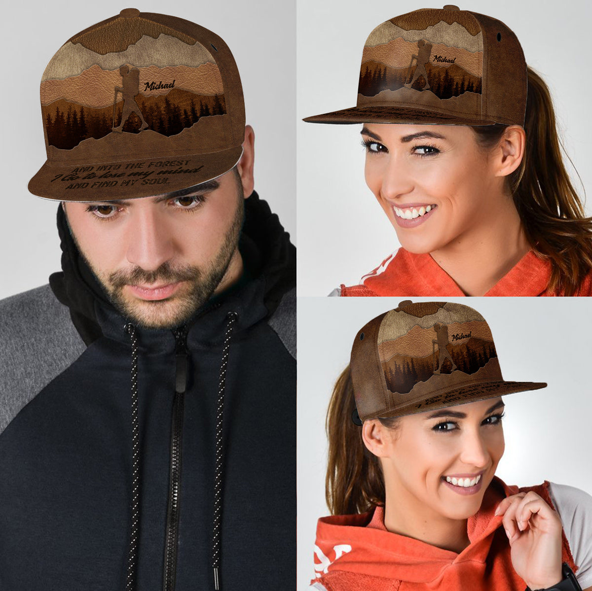 Et je m'enfonce dans la forêt - Casquette de randonnée personnalisée