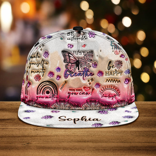 Casquette papillon personnalisée avec affirmations positives
