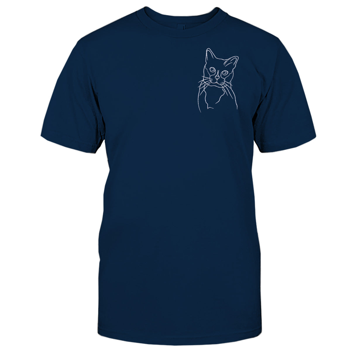 T-shirt brodé personnalisé avec motif de chat