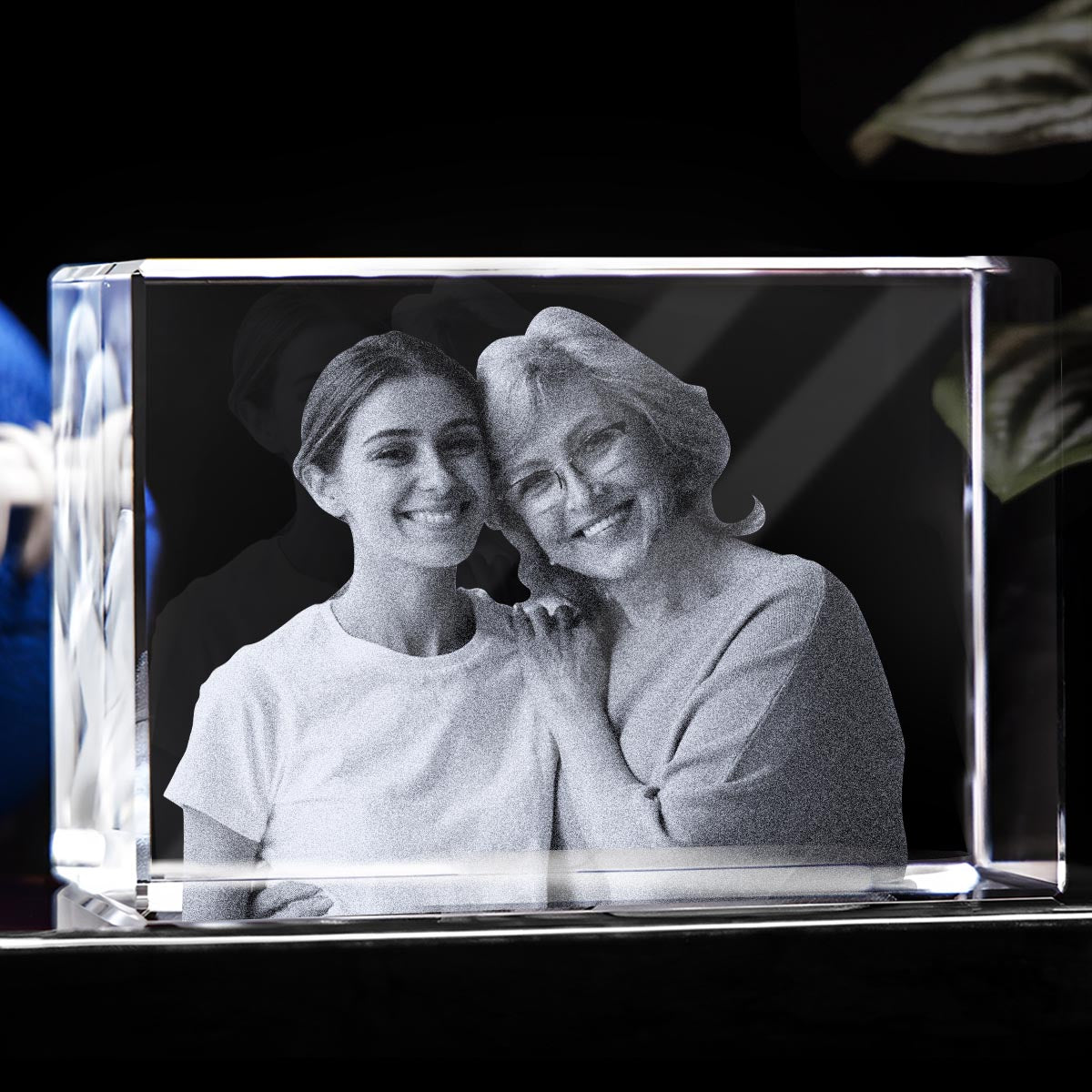 Gesegnet, Oma genannt zu werden – Geschenk für Oma – Personalisierte, lasergravierte, 3D-kubische Kristalllampe