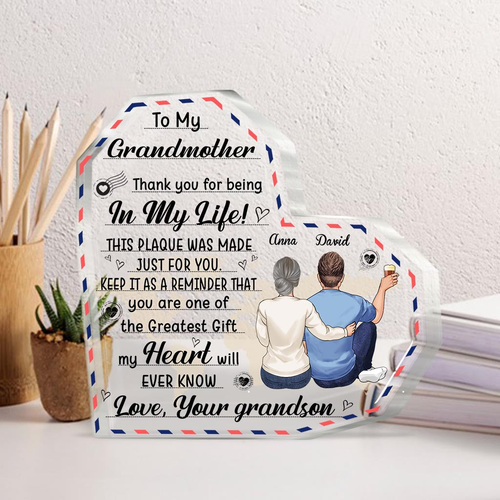 To My Grandmother - Gift for mom, grandma, aunt - Personalized Custom Shaped Acrylic Plaque