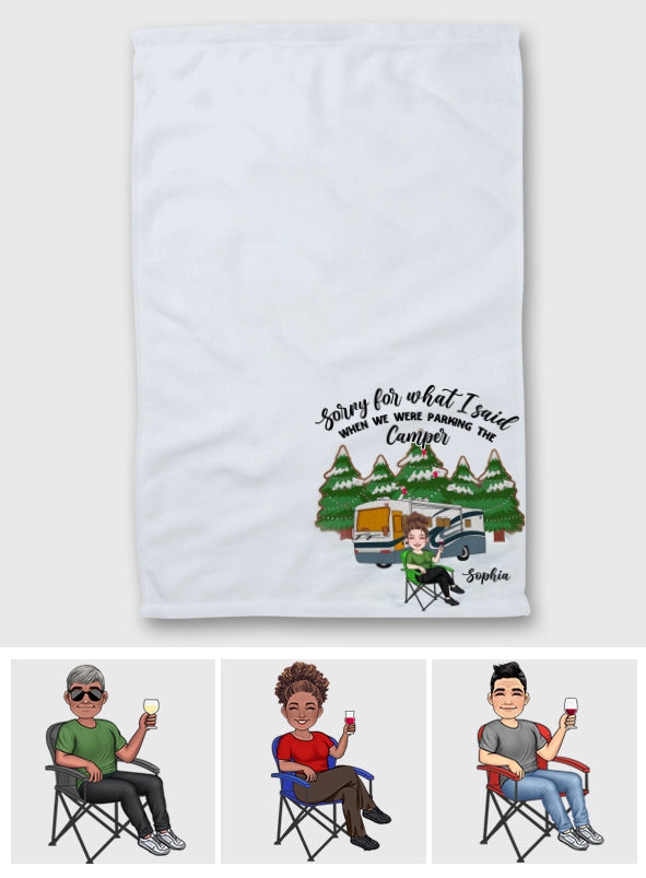 Désolé pour ce que j'ai dit - Serviette de camping personnalisée