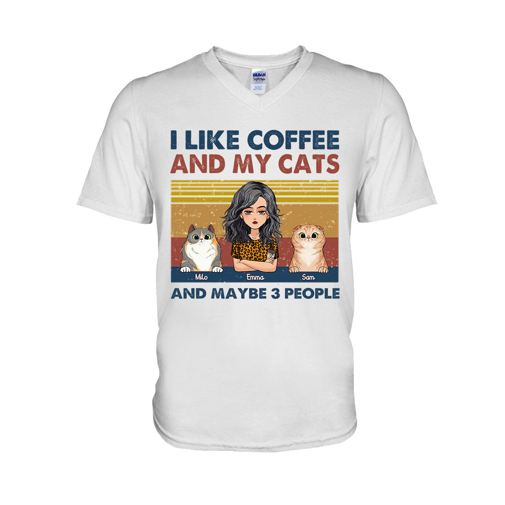 Ich mag Kaffee und meinen Hund – Hundegeschenk für Katzenliebhaber – Personalisiertes T-Shirt und Hoodie