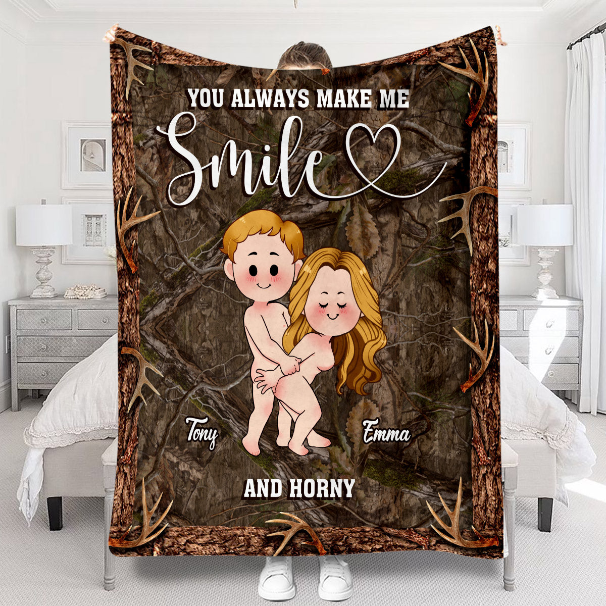 You Make Me Smile - Personalized Hunting Blanket