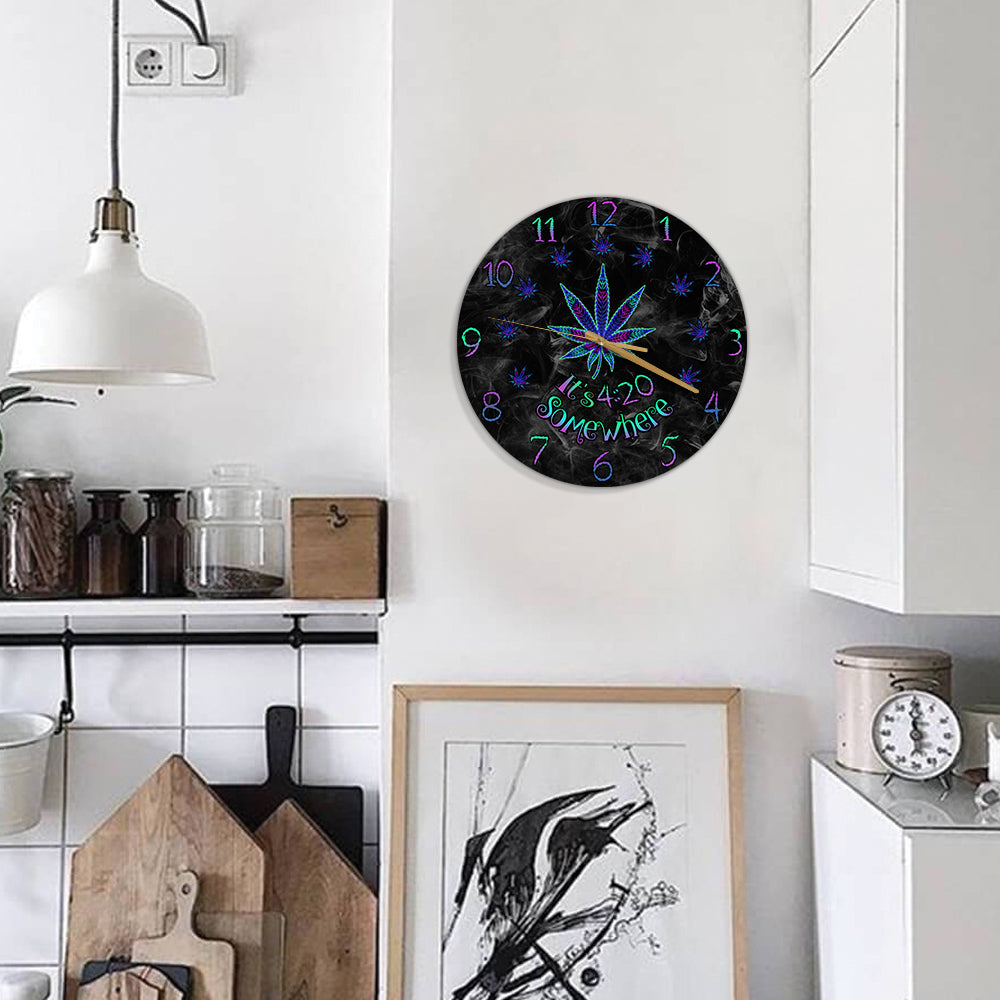 Il est 4h20 quelque part - Horloge murale Weed