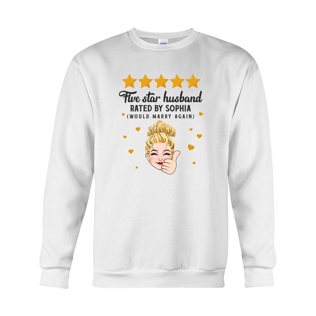 Five Star Husband Wife - Personalized Husband And Wife T-shirt And Hoodie