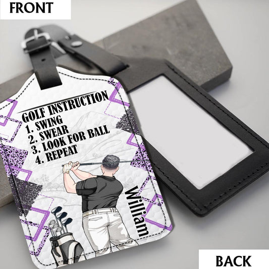 Just a girl - Personalized Golf Leather Luggage Tag