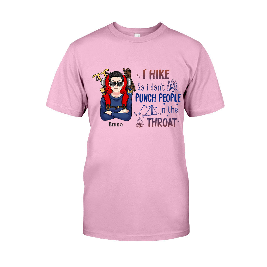 Je fais de la randonnée pour ne pas frapper les gens à la gorge - T-shirt et sweat à capuche de randonnée personnalisés