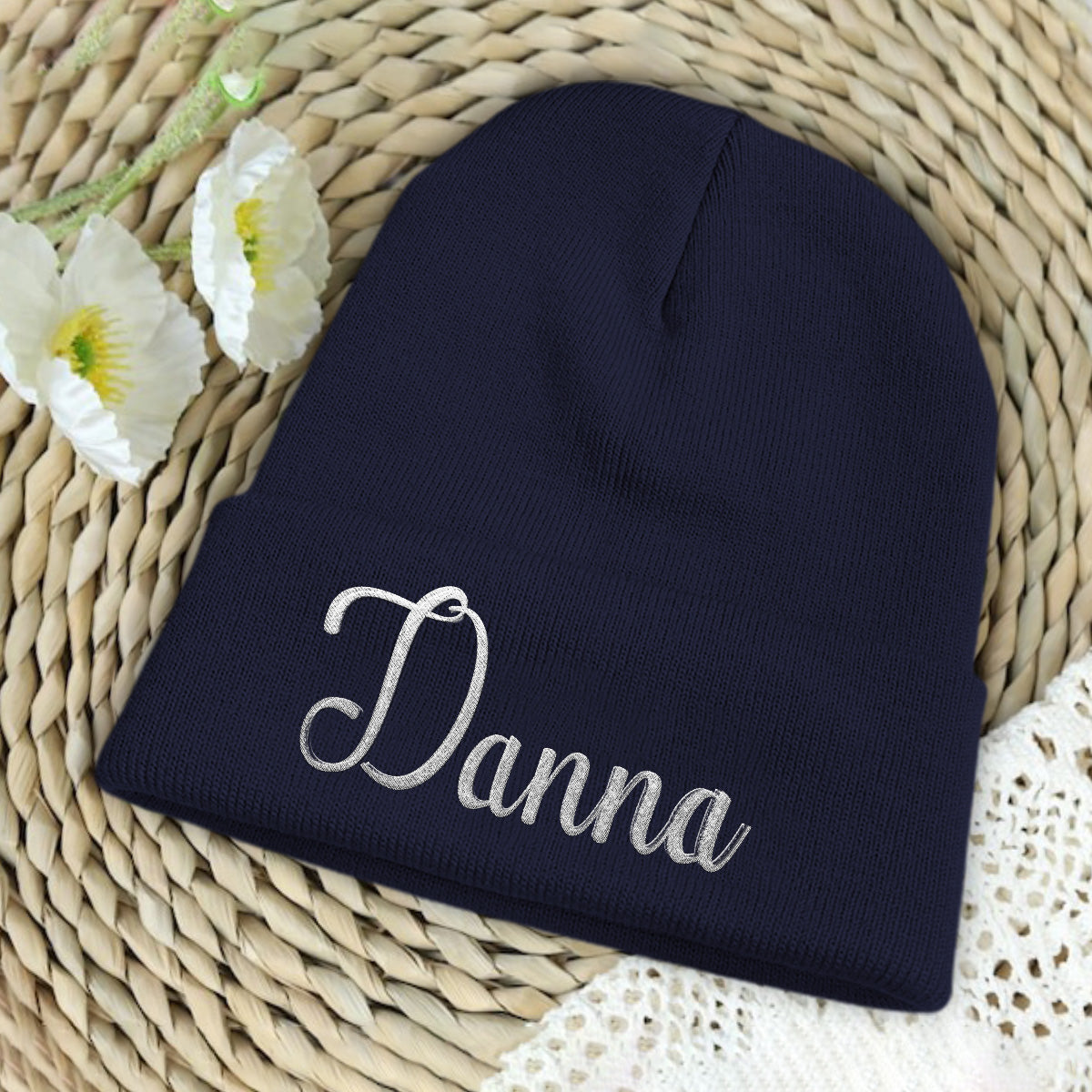 Personalisierte, bestickte Mütze mit Namen „Tante“
