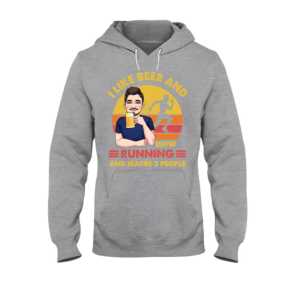 Ich mag Bier und Laufen – personalisiertes Lauf-T-Shirt und Hoodie