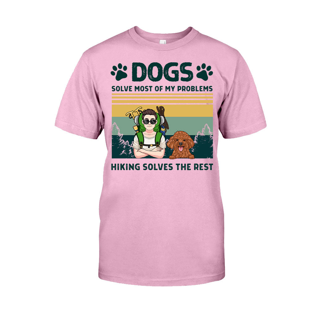 Hunde und Wandern lösen meine Probleme – personalisiertes Wander-T-Shirt & Hoodie