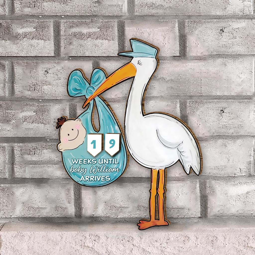 Baby Coming - Personalized Newborn Interchangeable Seasonal Wood Sign