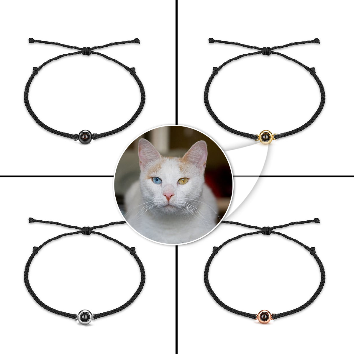 Katzenliebhaber - Personalisiertes Armband mit Katzenprojektion