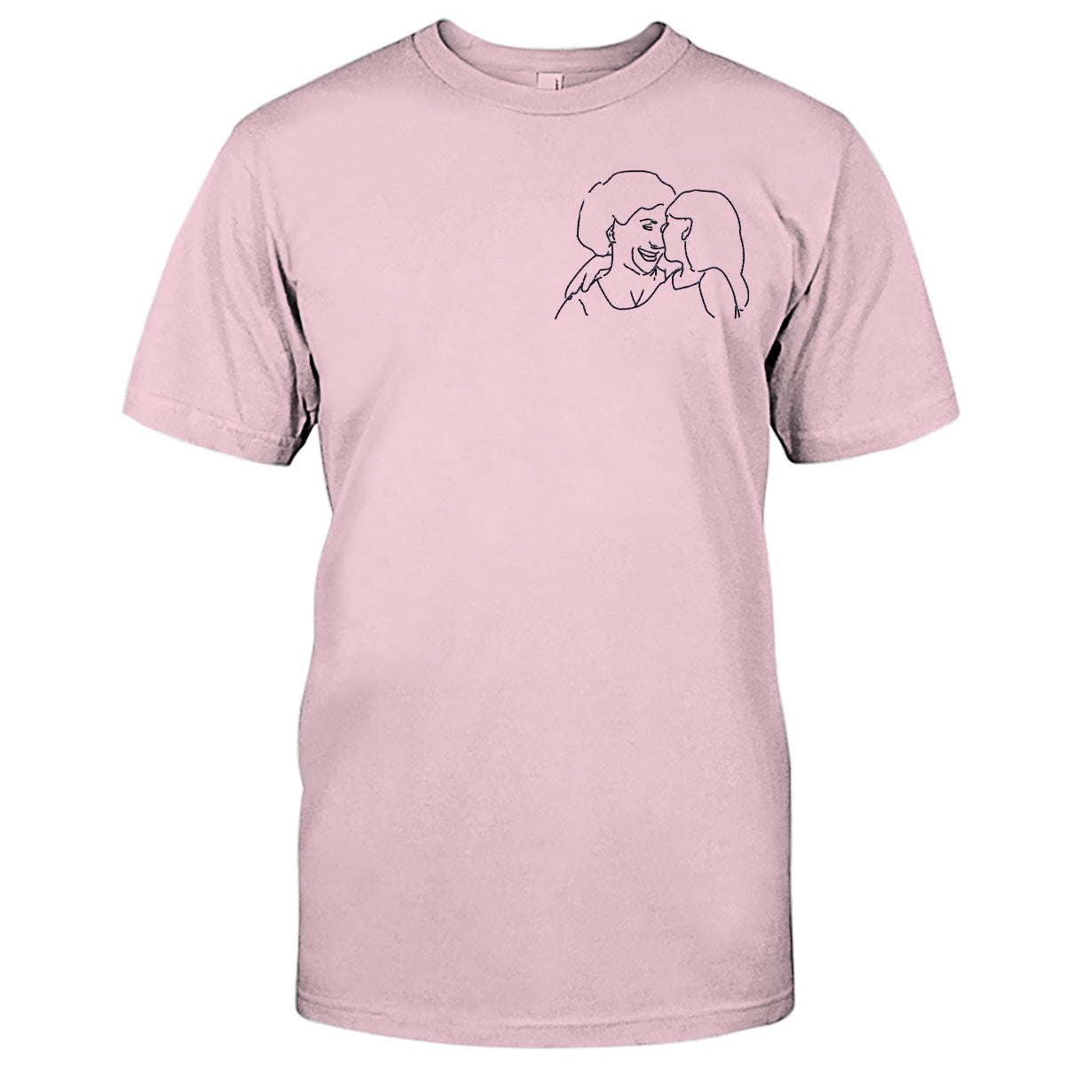 T-shirt brodé personnalisé « Grand-mère » avec motif au trait