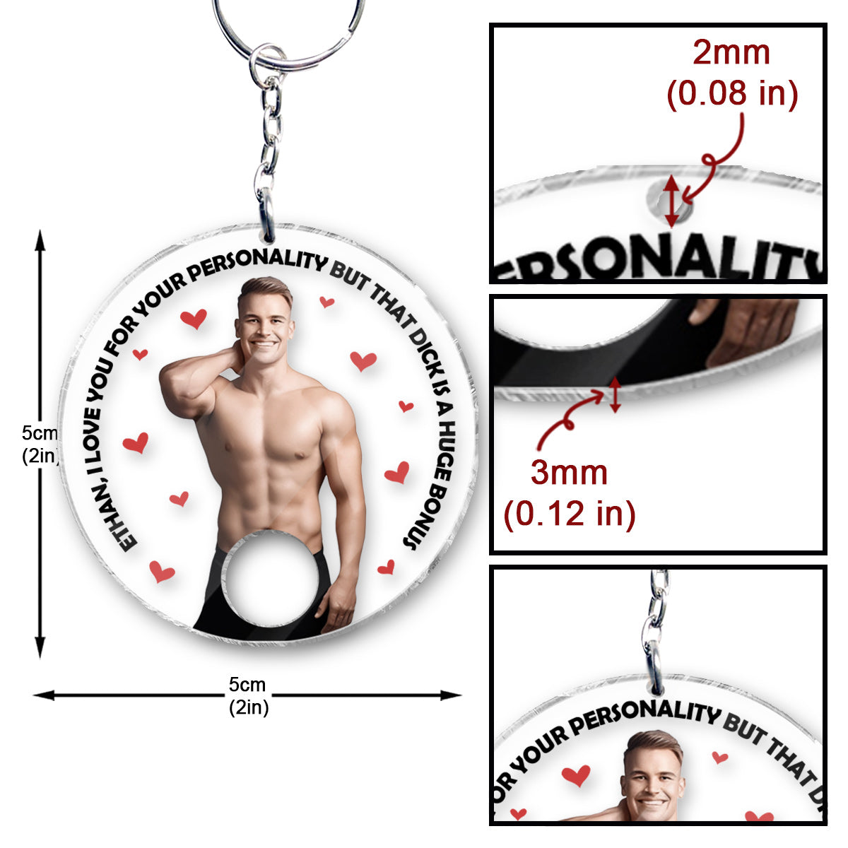 I Love You For Your Personality - Personalized Couple Keychain