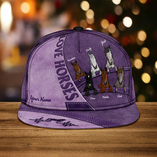 J'adore les chevaux - Casquette personnalisée à motif cheval