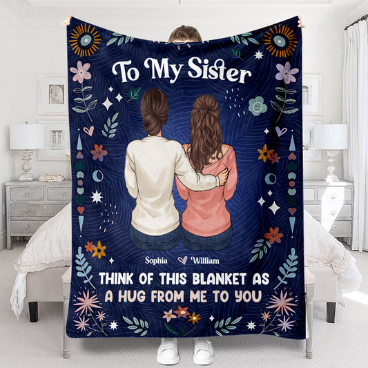 Diese Decke ist wie eine Umarmung von mir – personalisierte Geschwisterdecke