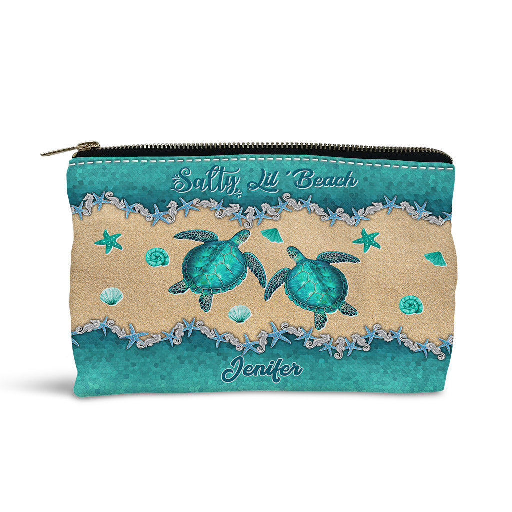 Salty Lil' Beach - Personalized Turtle Pouch