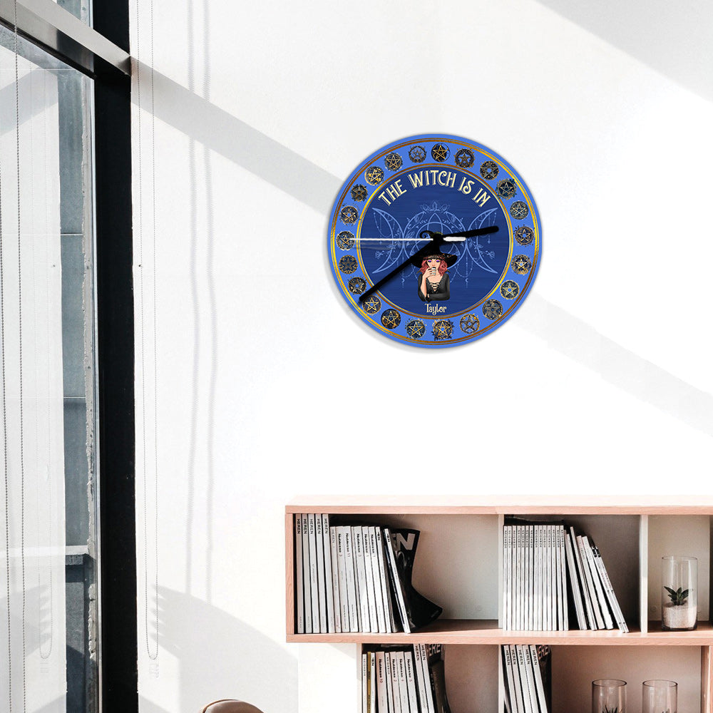 The Witch Is In - Personalized Witch Wall Clock