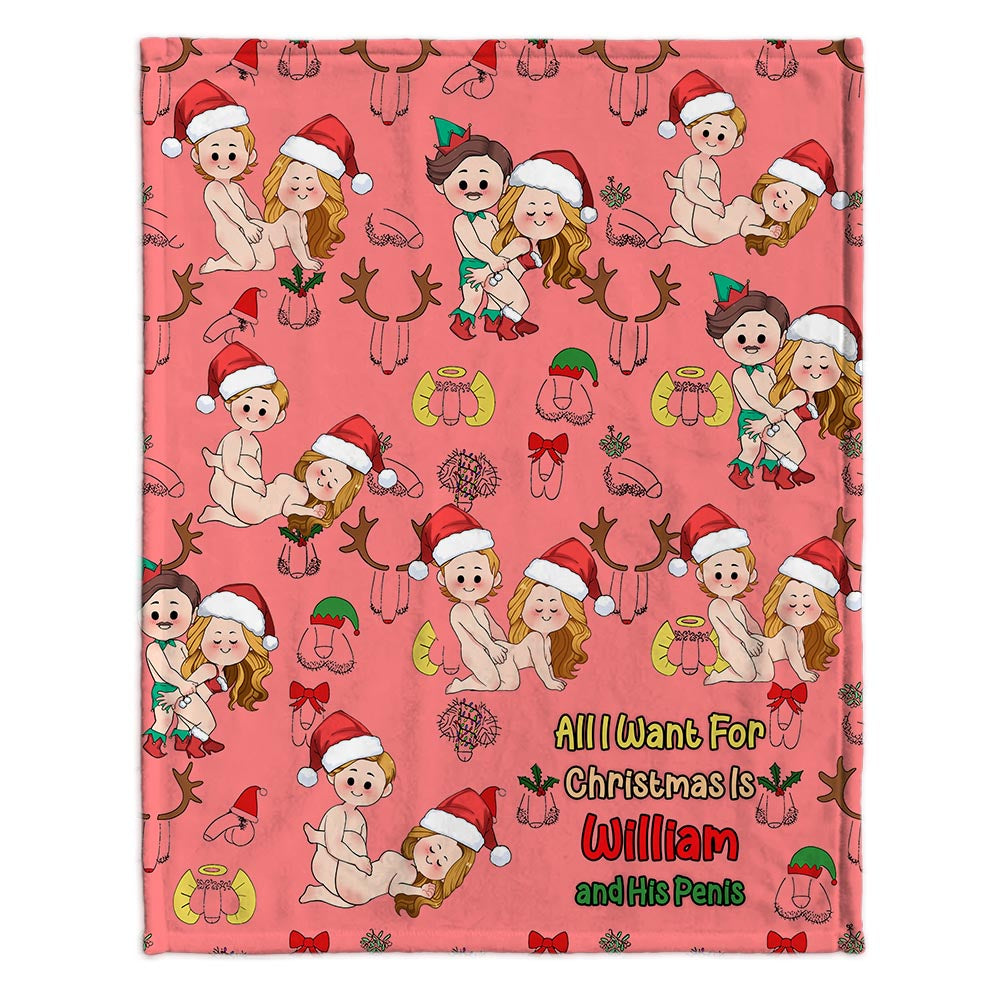 All I Want For Christmas - Personalized Couple Blanket