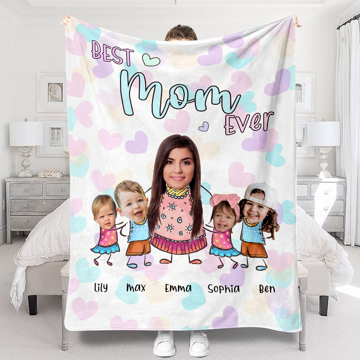 Best Grandma Ever - Gift for grandma, mom - Personalized Blanket