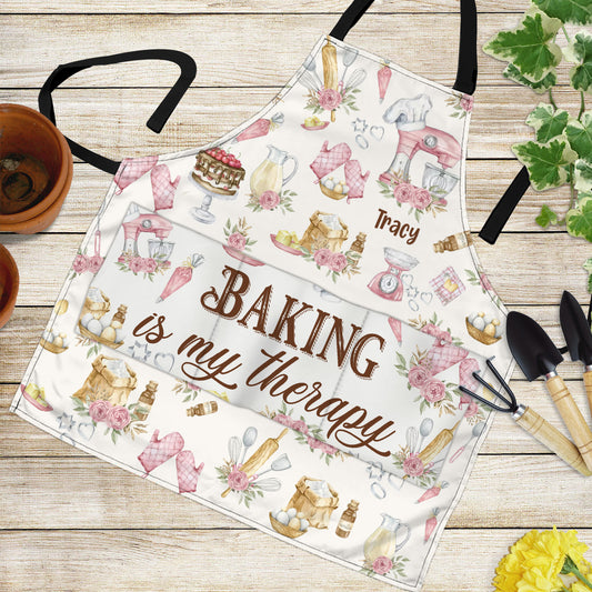 Baking Is My Therapy - Personalized Baking Apron