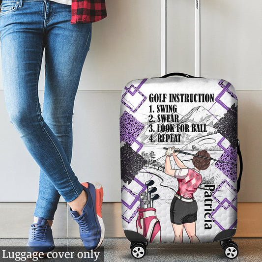 Just A Girl - Cadeau de golf pour elle, épouse, maman, grand-mère, petite amie - Housse de valise personnalisée