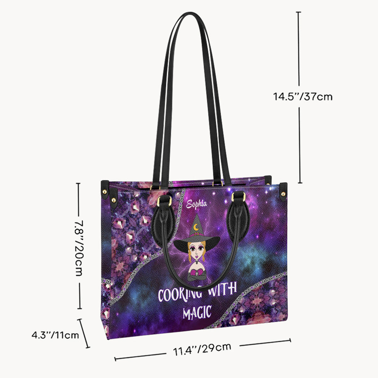 Cooking With Magic - Personalized Witch Leather Handbag